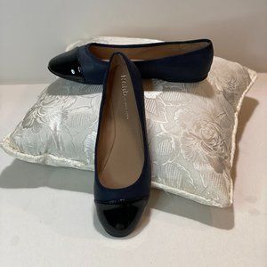 NEW! Rohb Navy Black Patent Ballet Flats